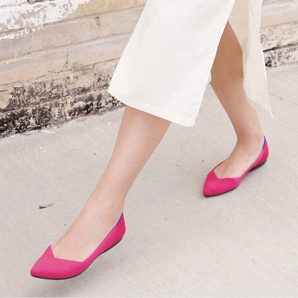 Rothy’s hit pink the point flats
